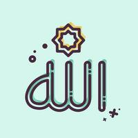 Icon Allah. related to Ramadan symbol. MBE style. simple design editable. simple illustration vector