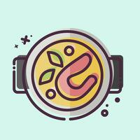 Icon Spicy Soup. related to Cooking symbol. MBE style. simple design editable. simple illustration vector