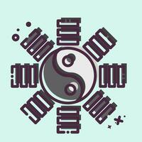 Icon Yin Yang. related to Chinese New Year symbol. MBE style. simple design editable. simple illustration vector