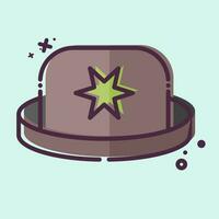 Icon Bowler. related to Hat symbol. MBE style. simple design editable. simple illustration vector