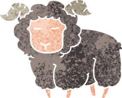 eigenzinnige retro illustratie stijl cartoon ram png