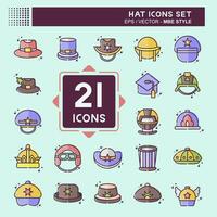 Icon Set Hat. related to Accessories symbol. MBE style. simple design editable. simple illustration vector