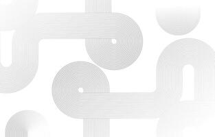 Abstract white color horizontal banner background with white circle lines. Geometric stripe line art design. Modern white lines. Futuristic technology concept vector