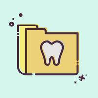 Icon Dental Records. related to Dental symbol. MBE style. simple design editable. simple illustration vector