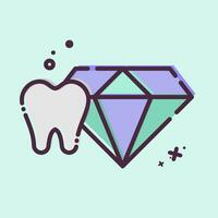 Icon Tooth Jewelry. related to Dental symbol. MBE style. simple design editable. simple illustration vector