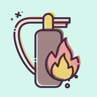 Icon Fire Extinguisher. related to Firefighter symbol. MBE style. simple design editable. simple illustration 1 vector