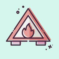 Icon Fire Hazard. related to Firefighter symbol. MBE style. simple design editable. simple illustration vector