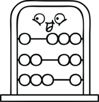 ábaco de dibujos animados de dibujo lineal png