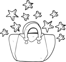 noir et blanc dessin animé coûteux Sac à main png