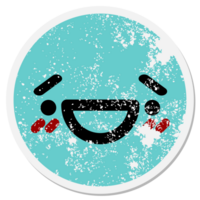 laughing embarrassed face circular sticker png