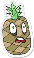 sticker of a cartoon pineapple png