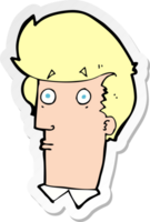 sticker of a cartoon surprised expression png