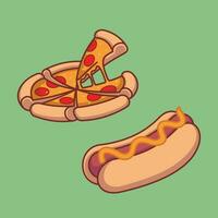 Tasty delicious savory foods premium vector arts. cartoon doodle cute icon design