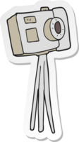 sticker of a cartoon camera on tripod png