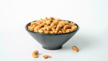 Delicious Cashew Nuts Isolated. Healthy, Organic Snack with Nutty, Concept for Design photo