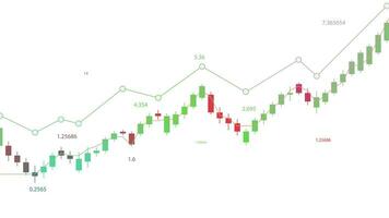 Abstract business and financial graph. Stock market, investment and forex trading graphic trend concept on a white background. Vector illustration.