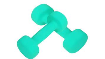 Isolated Dumbbell Concept. Fitness Equipment for Gym Workout, Strength Training, Bodybuilding, and Powerlifting photo