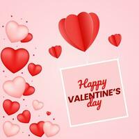 Happy Valentine's day template design. pink background vector