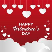 Happy Valentine's day social media post card template design vector