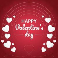 Happy Valentine's day social media post card template design vector