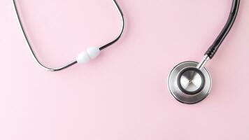 Isolated Stethoscope on White Background, Medical Equipment Concept photo