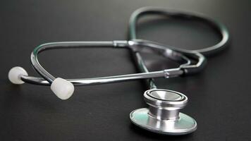 Isolated Stethoscope on White Background, Medical Equipment Concept photo