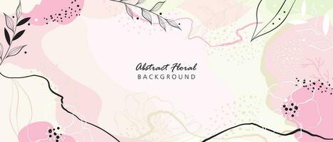 Abstract flower art frame background vector