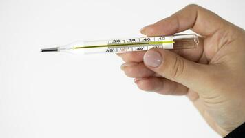 Glass Thermometer, Mercury Thermometer Isolated photo