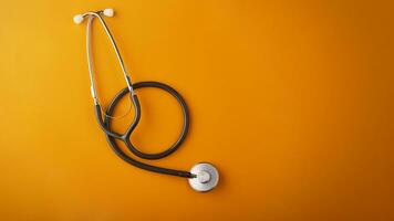 Isolated Stethoscope on White Background, Medical Equipment Concept photo