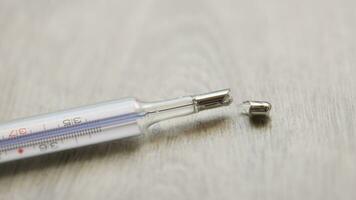 Glass Thermometer, Mercury Thermometer Isolated photo