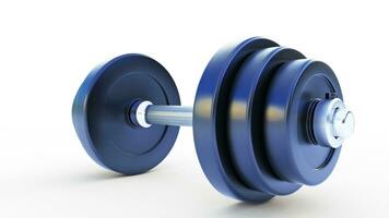 Isolated Dumbbell Concept. Fitness Equipment for Gym Workout, Strength Training, Bodybuilding, and Powerlifting photo