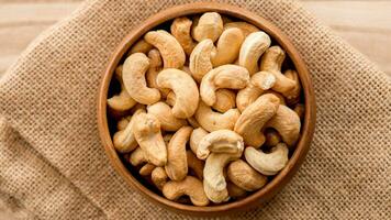 Delicious Cashew Nuts Isolated. Healthy, Organic Snack with Nutty, Concept for Design photo