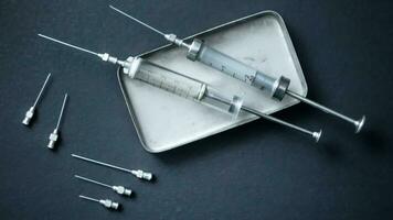 Vintage Glass Syringe, Nostalgic Medical Relic isolated photo