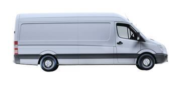 editable entrega camioneta Bosquejo, realista carga transporte vehículo modelo aislado en blanco antecedentes para marca y publicidad diseño foto