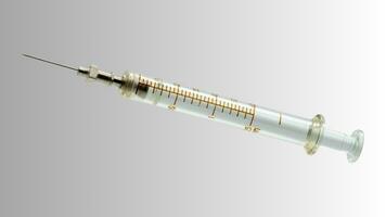 Vintage Glass Syringe, Nostalgic Medical Relic isolated photo