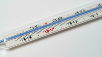Glass Thermometer, Mercury Thermometer Isolated photo