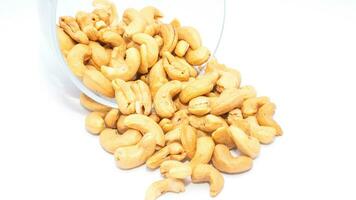 Delicious Cashew Nuts Isolated. Healthy, Organic Snack with Nutty, Concept for Design photo