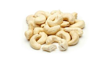 Delicious Cashew Nuts Isolated. Healthy, Organic Snack with Nutty, Concept for Design photo