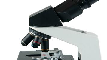 Isolated Microscope on White Background photo