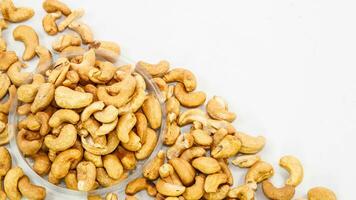 Delicious Cashew Nuts Isolated. Healthy, Organic Snack with Nutty, Concept for Design photo