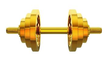 Isolated Dumbbell Concept. Fitness Equipment for Gym Workout, Strength Training, Bodybuilding, and Powerlifting photo