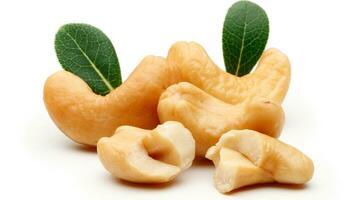 Delicious Cashew Nuts Isolated. Healthy, Organic Snack with Nutty, Concept for Design photo