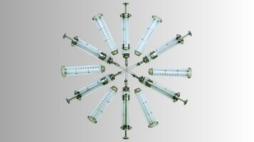 Vintage Glass Syringe, Nostalgic Medical Relic isolated photo