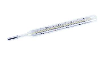 Glass Thermometer, Mercury Thermometer Isolated photo