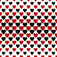 Seamless red and black heart pattern background for Valentines day vector