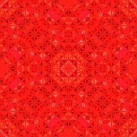 Red abstract repeating curved triangle mosaic kaleidoscope pattern wallpaper - symmetrical vector background illustration