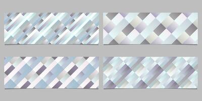 Geometrical gradient stripe pattern banner background set - abstract vector illustrations from diagonal stripes