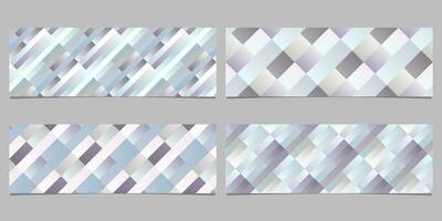 Geometrical gradient stripe pattern banner background set - abstract vector illustrations from diagonal stripes