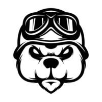 Bear Helmet Outline Design vector
