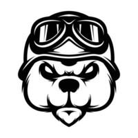 Bear Helmet Outline Design vector